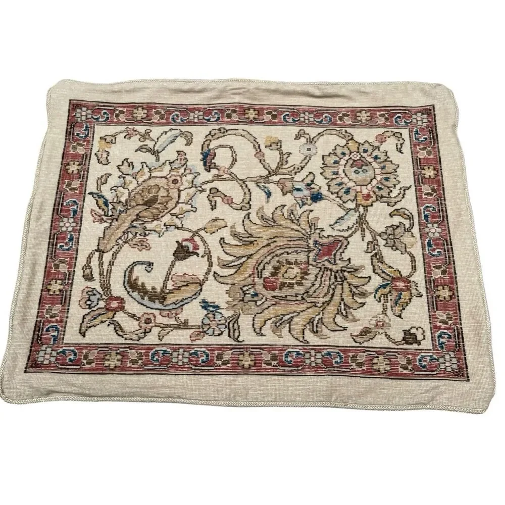 (1) Rare Ralph Lauren Northern Cape Tapestry Pillow Sham Double Sided Zip Cotton